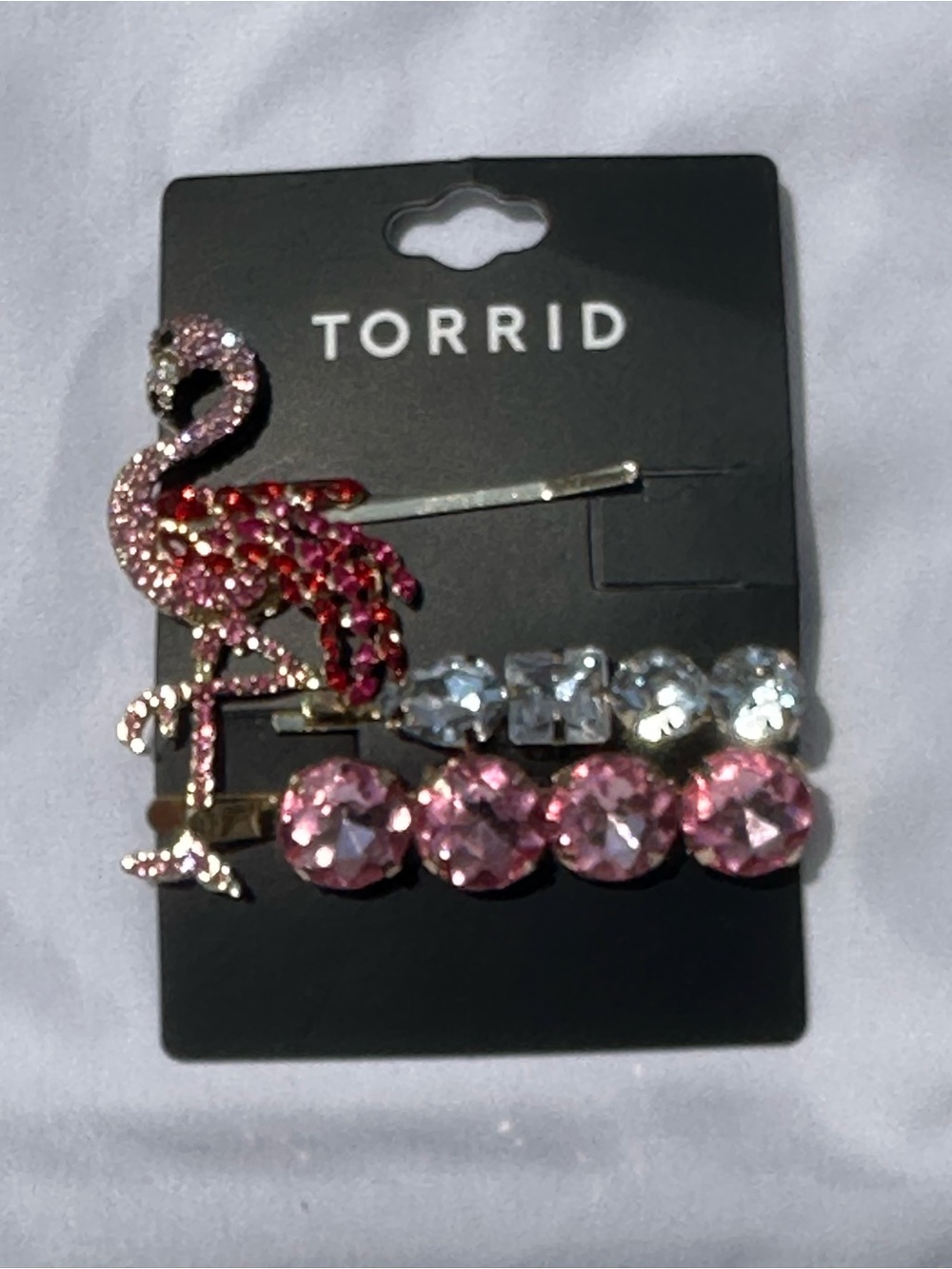 torrid Pink Flamingo and Rhinestone Hair Clip Trio